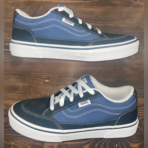 Vans Unisex Off The Wall 721454 Black and Blue Casual Shoes Sneakers Sz 4 Youth - Picture 4 of 7